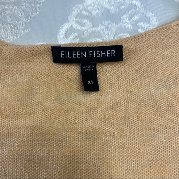 Eileen Fisher 100% Linen Drape Open Front Cardigan Light Peach Size XS - Picture 7 of 8